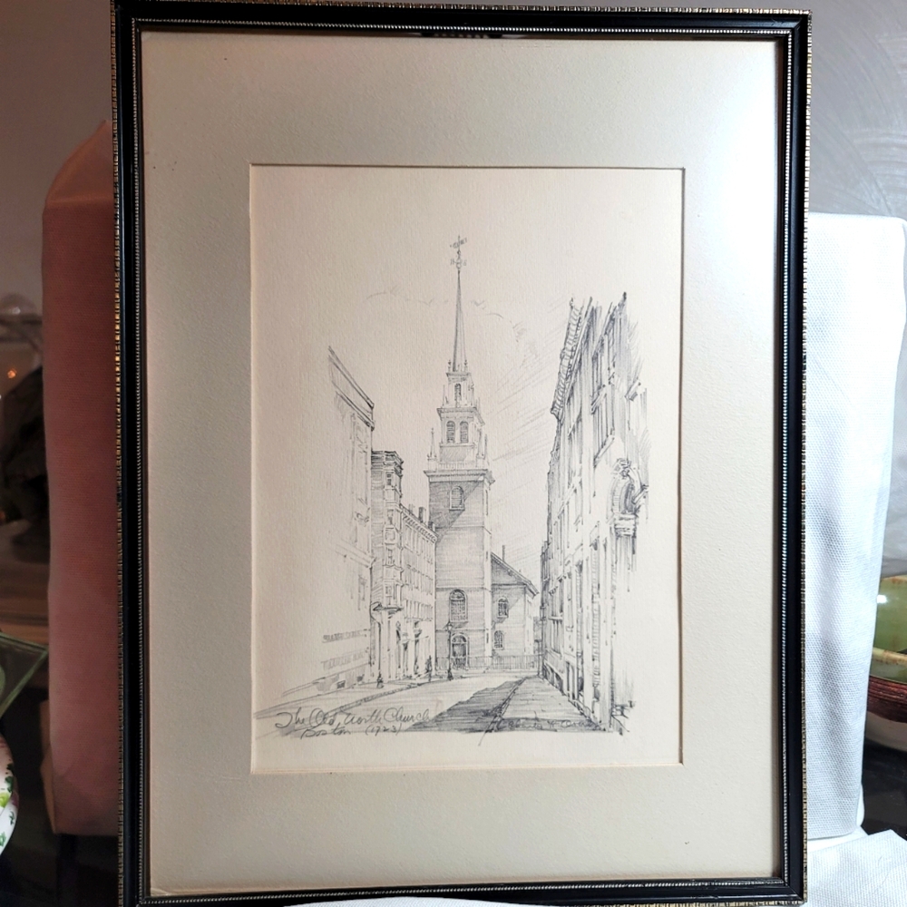 VTG. The Old North Church, Boston (1723) Pencil Print. (373)